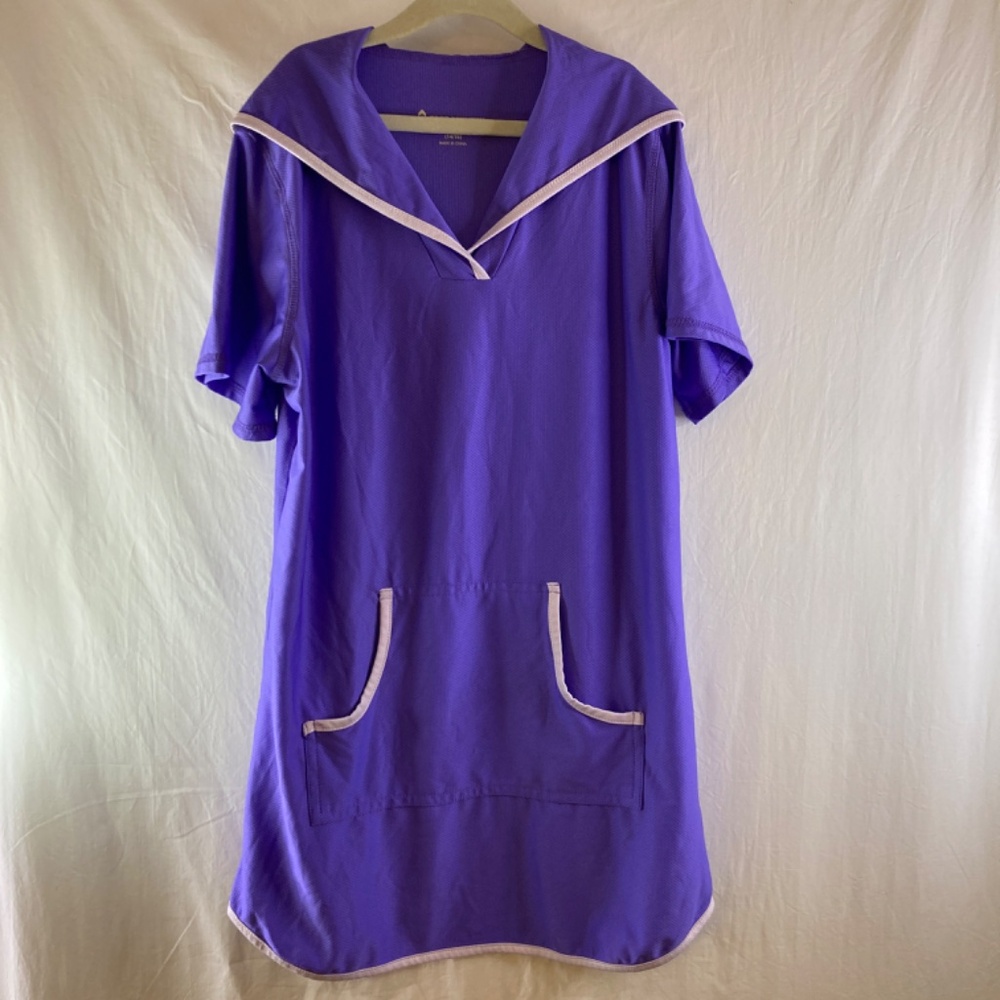 Free Country Girls Hooded Kangaroo Swim Cover Up, Purple, Large